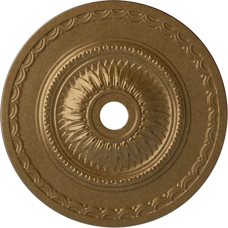 Ekena Millwork Sunflower Ceiling Medallion (Fits Canopies up to 5 5/8"), 29 1/2"OD x 3 5/8"ID x 1 5/8"P, Pale Gold CM29SFPAS
